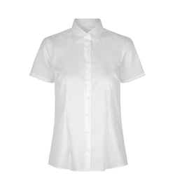 Fine Twill kortærmet Modern fit dameskjorte, Hvid - Dame - Seven Seas S721