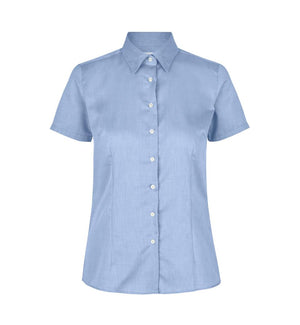 Fine Twill kortærmet Modern fit dameskjorte, Blå - Dame - Seven Seas S721