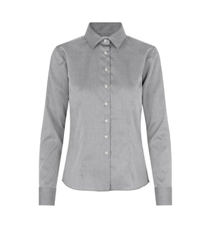 Moderne fit Fine Twill dameskjorte - Grå - Seven Seas SS720