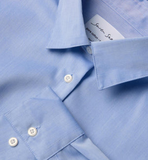 Moderne fit Fine Twill dameskjorte - Blå - Seven Seas SS720