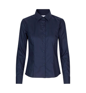 Moderne fit Fine Twill dameskjorte - Navy - Seven Seas SS720