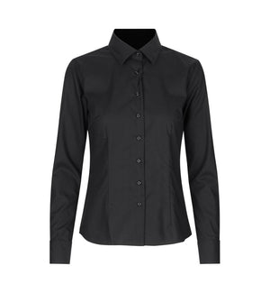 Moderne fit Fine Twill dameskjorte - Sort - Seven Seas SS720