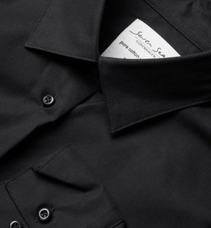 Moderne fit Fine Twill dameskjorte - Sort - Seven Seas SS720