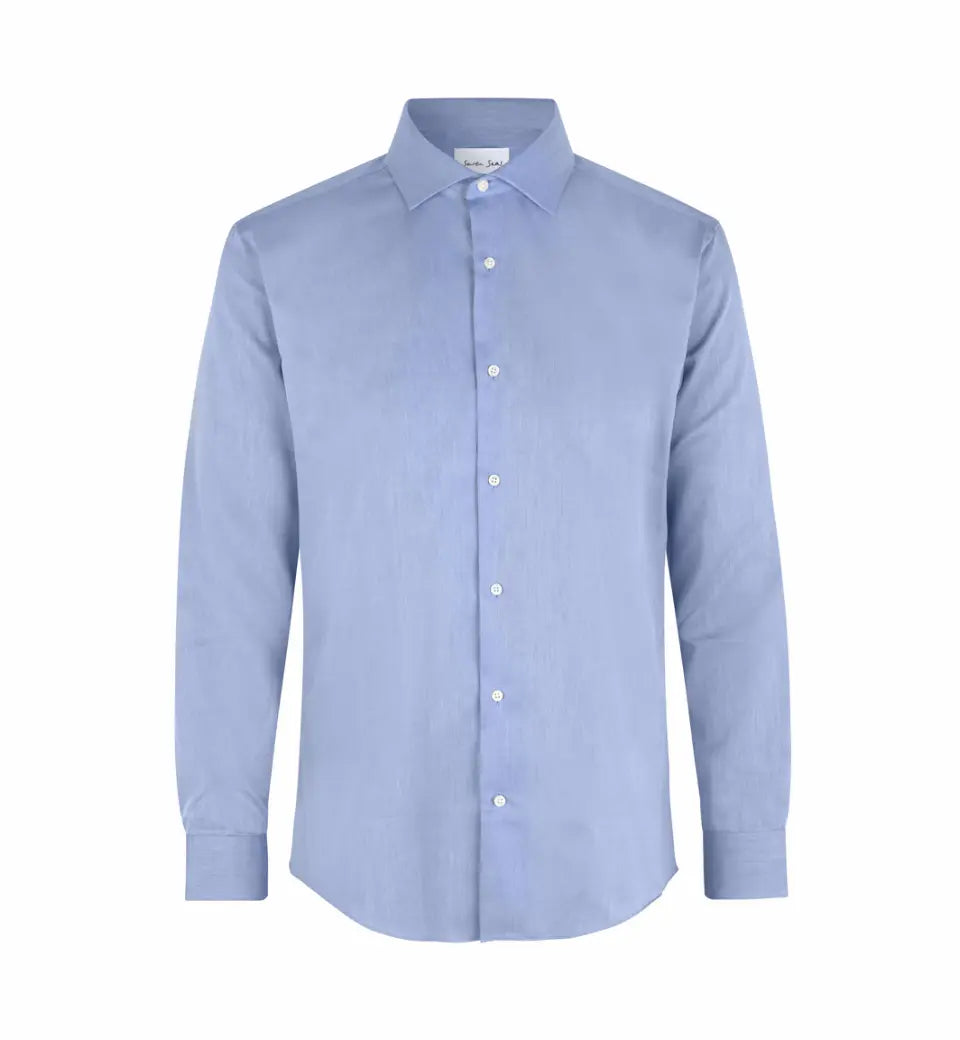 Fine Twill Moderne Business Skjorte, Lyseblå, Seven Seas SS8