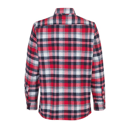 Skovmandskjorte i rød med trykknap - Herre - ID 0204 - Modekompagniet.dk