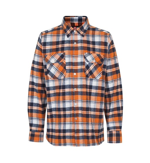 Skovmandskjorte i orange med trykknap - Herre - ID 0204 - Modekompagniet.dk