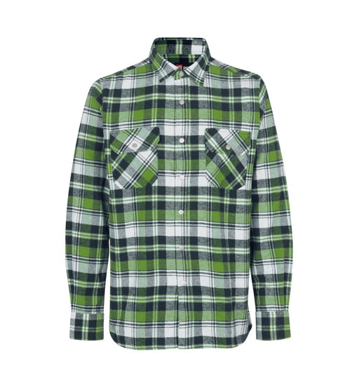 Skovmandskjorte i grøn med trykknap - Herre - ID 0204 - Modekompagniet.dk