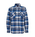 Skovmandskjorte i blå med trykknap - Herre - ID0204 - Modekompagniet.dk