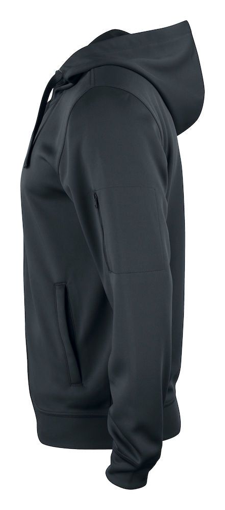 Basic Active Hoody Full Zip - Sort - Clique 021014 - Modekompagniet.dk