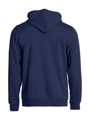 Basic sweat hættetrøje med lynlås, Navy Blå - Clique 021034