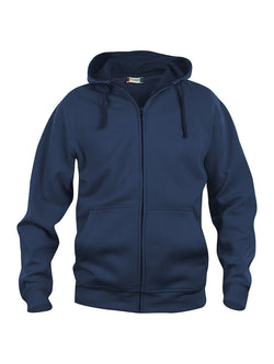 Basic sweat hættetrøje med lynlås, Navy Blå - Clique 021034