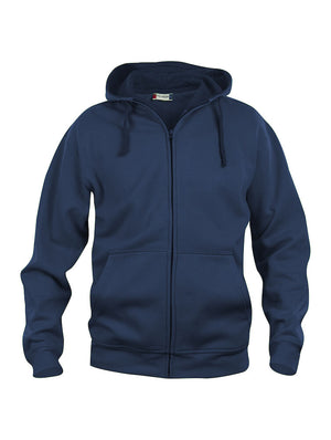 Basic sweat hættetrøje med lynlås, Navy Blå - Clique 021034