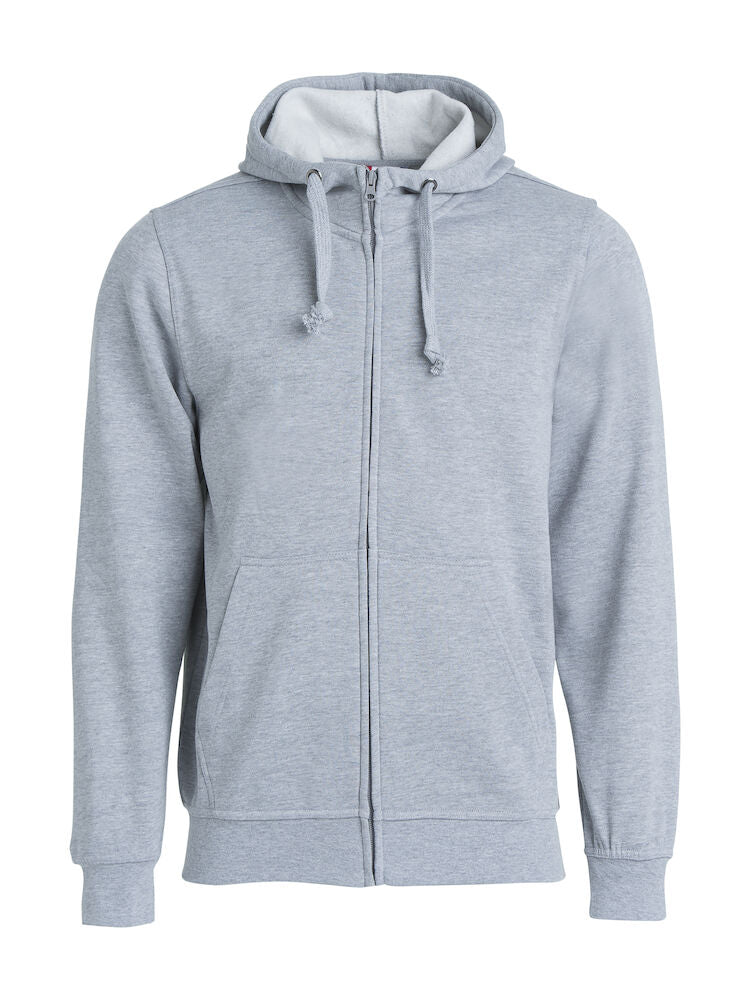 Basic sweat hættetrøje med lynlås, Grå melange - Clique 021034