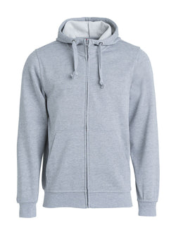 Basic sweat hættetrøje med lynlås, Grå melange - Clique 021034