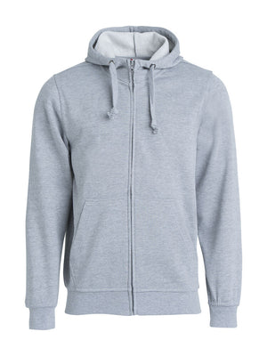 Basic sweat hættetrøje med lynlås, Grå melange - Clique 021034