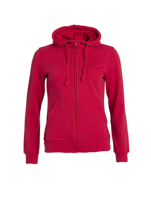 Full zip hoodie XS / Rød Clique - Modekompagniet.dk