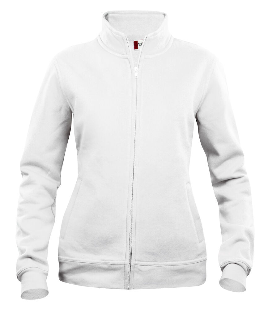 Basic Cardigan dame sweatshirt, Hvid - Clique 021039