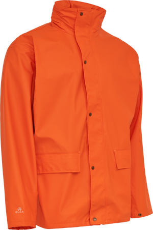 Elka Dry Zone PU regnjakke, Orange - 026300 - Modekompagniet.dk