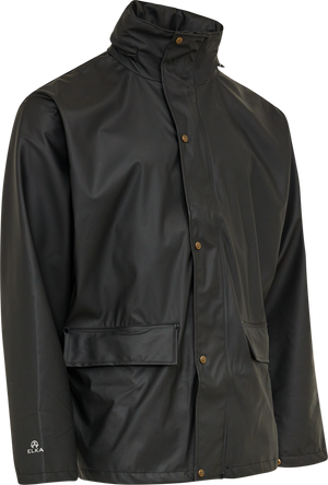 Elka Dry Zone PU regnjakke, Sort - 026300 - Modekompagniet.dk