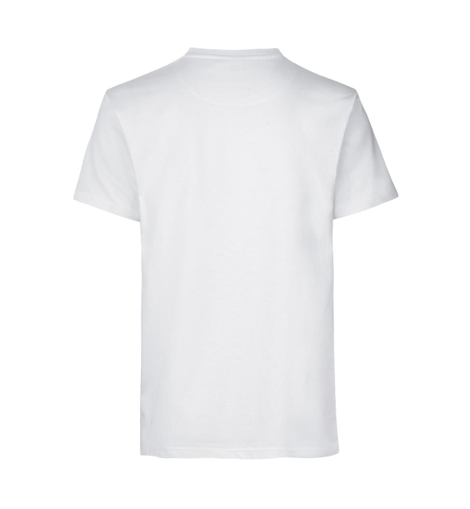 Ekstra slidstærk T-shirt til herre – Hvid, bomuld med fire-lags rib - 0300