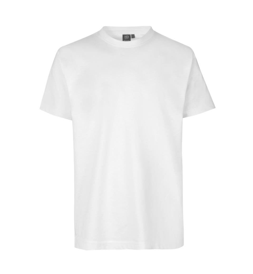 Ekstra slidstærk T-shirt til herre – Hvid, bomuld med fire-lags rib - 0300