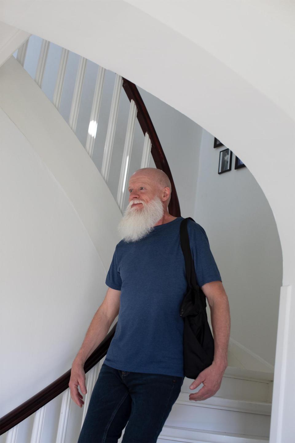 Ekstra slidstærk T-shirt til herre – Grå melange, bomuld med fire-lags rib - 0300