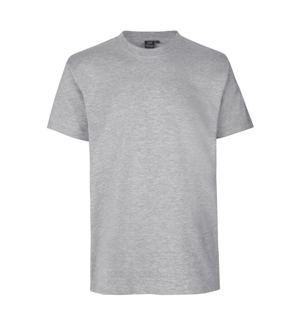 Ekstra slidstærk T-shirt til herre – Grå melange, bomuld med fire-lags rib - 0300