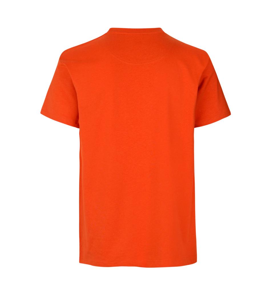 Ekstra slidstærk T-shirt til herre – Orange, bomuld med fire-lags rib - 0300