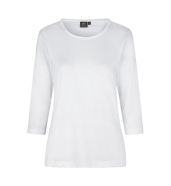3/4 Ærmet T-shirt - Dame - Hvid - ID313 - Modekompagniet.dk