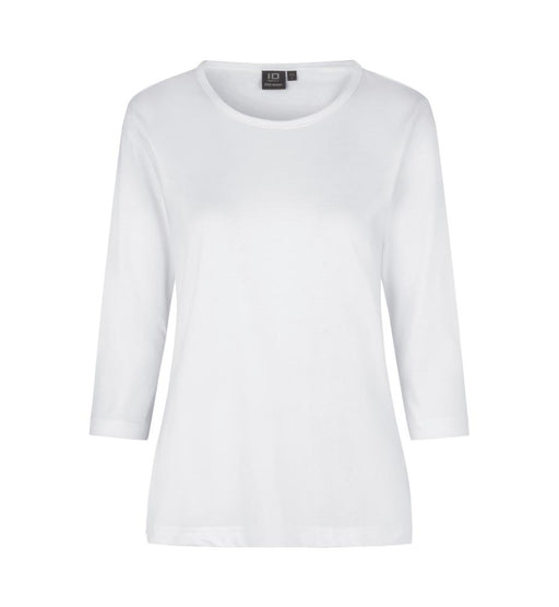 3/4 Ærmet T-shirt - Dame - Hvid - ID313 - Modekompagniet.dk