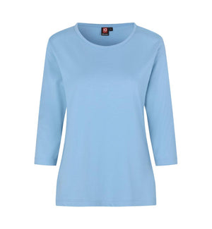 3/4 Ærmet T-shirt - Dame - Blå - ID313 - Modekompagniet.dk
