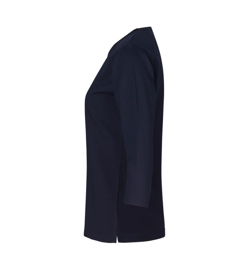 3/4 Ærmet T-shirt - Dame - Navy - ID313 - Modekompagniet.dk