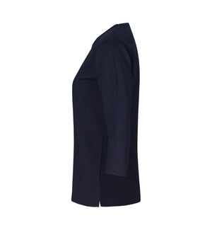 3/4 Ærmet T-shirt - Dame - Navy - ID313 - Modekompagniet.dk