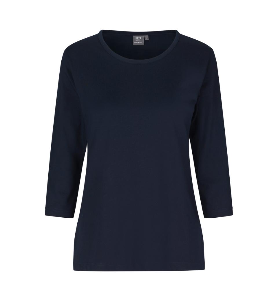 3/4 Ærmet T-shirt - Dame - Navy - ID313 - Modekompagniet.dk