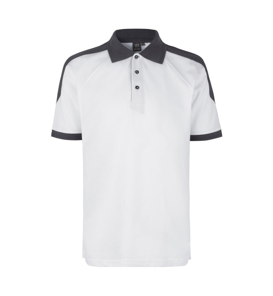 PRO Wear Poloshirt med kontrastfarve - Herre - Hvid - ID 0322 - Modekompagniet.dk