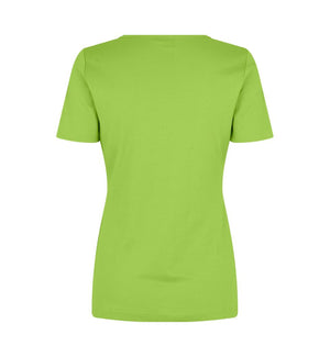 Interlock T-Shirt V-Hals Dame, Lime - ID0506 - Modekompagniet.dk