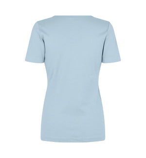 Interlock T-Shirt V-Hals Dame, Lys Blå - ID0506 - Modekompagniet.dk