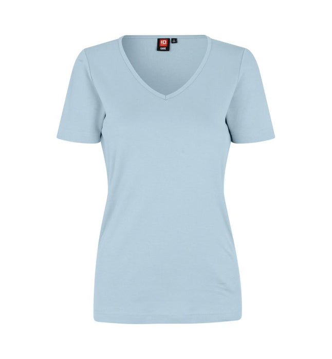 Interlock T-Shirt V-Hals Dame, Lys Blå - ID0506 - Modekompagniet.dk