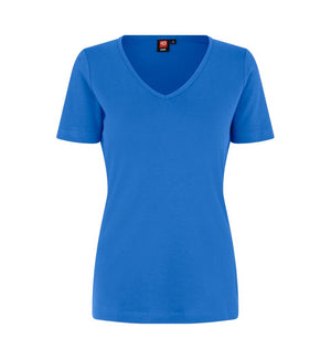 Interlock T-Shirt V-Hals Dame, Kongeblå - ID0506 - Modekompagniet.dk