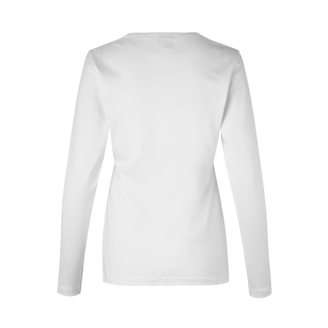 Interlock Langærmet T-Shirt Dame, Hvid - ID0509 - Modekompagniet.dk