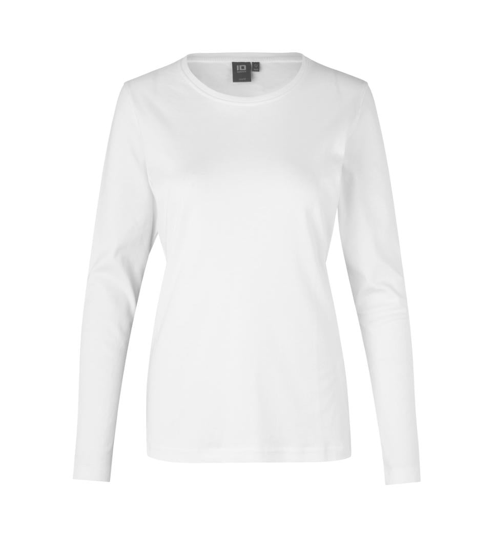 Interlock Langærmet T-Shirt Dame, Hvid - ID0509 - Modekompagniet.dk
