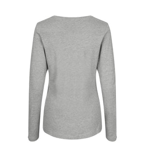 Interlock Langærmet T-Shirt Dame, Grå - ID0509 - Modekompagniet.dk