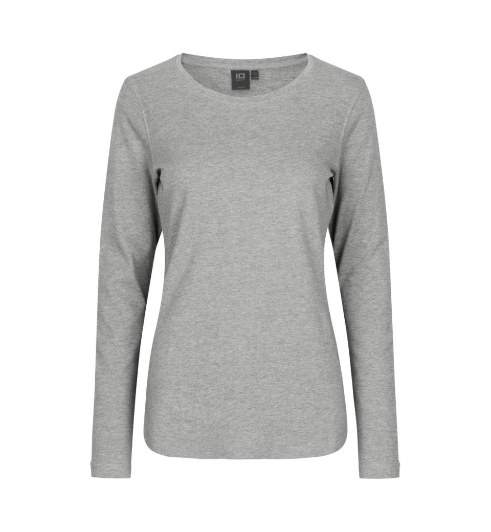 Interlock Langærmet T-Shirt Dame, Grå - ID0509 - Modekompagniet.dk