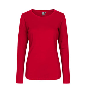 Interlock Langærmet T-Shirt Dame, Rød - ID0509 - Modekompagniet.dk