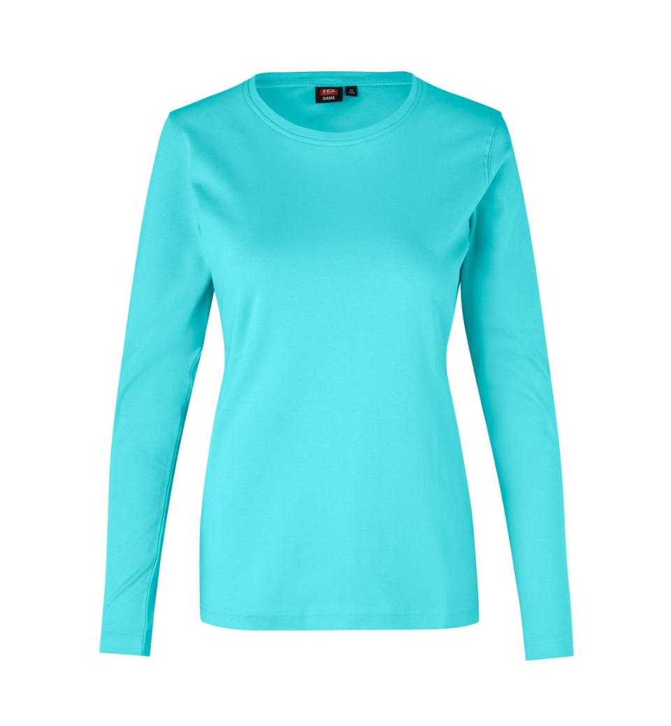 Interlock Langærmet T-Shirt Dame, Mint - ID0509 - Modekompagniet.dk