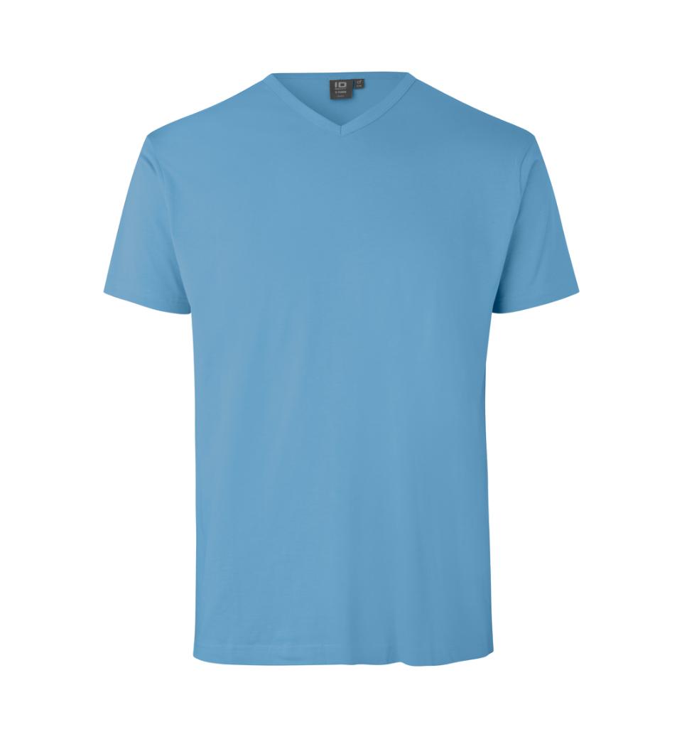 T-TIME® T-shirt med v-hals - Herre - Lys blå - ID 0514 - Modekompagniet.dk