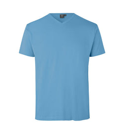 T-TIME® T-shirt med v-hals - Herre - Lys blå - ID 0514 - Modekompagniet.dk