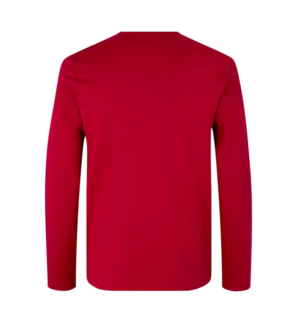 Interlock T-shirt med lange ærmer - - Rød - ID – 0518 Herre