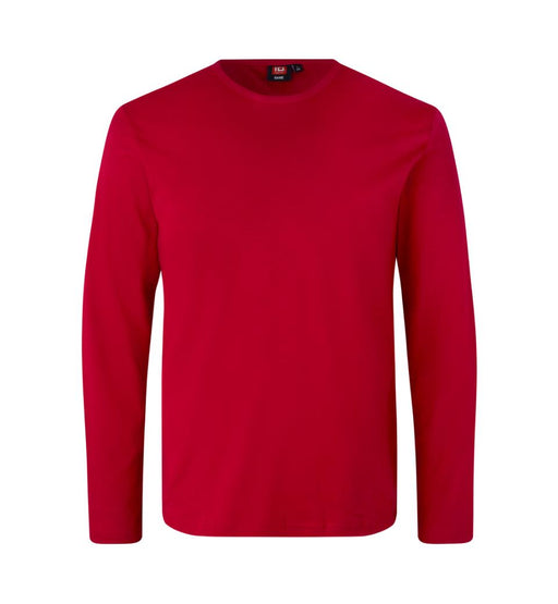 Interlock T-shirt med lange ærmer - Rød - ID 0518 - Modekompagniet.dk
