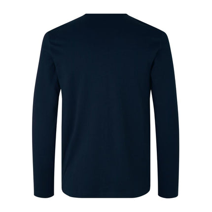 Interlock T-shirt med lange ærmer - Navy - ID 0518 - Modekompagniet.dk